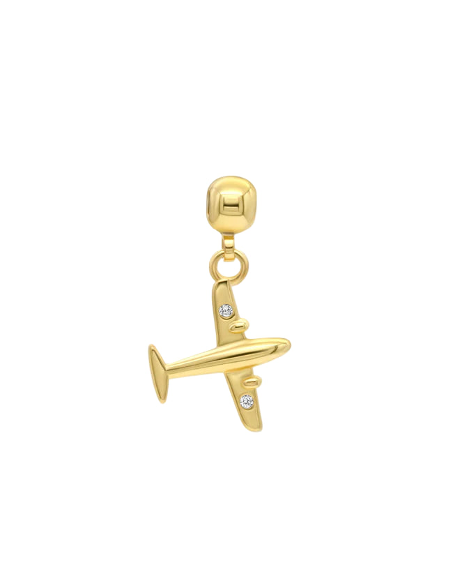 Airplane Charm - Gold