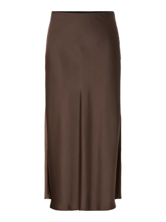 Yaspella Hw Midi Skirt - Chocolate Brown