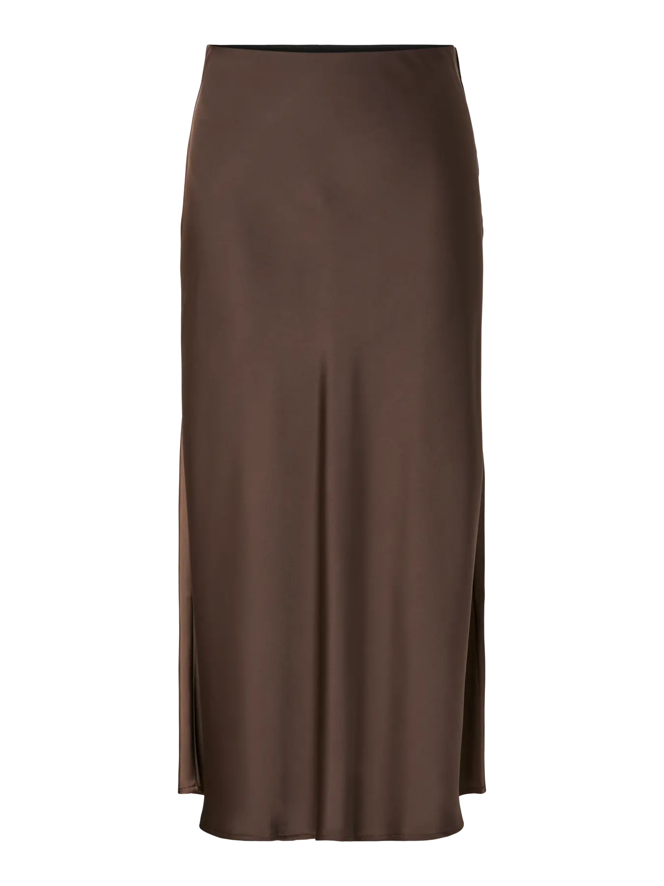 Yaspella Hw Midi Skirt - Chocolate Brown