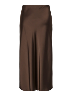 Yaspella Hw Midi Skirt - Chocolate Brown