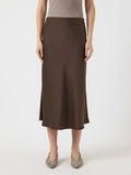 Yaspella Hw Midi Skirt - Chocolate Brown