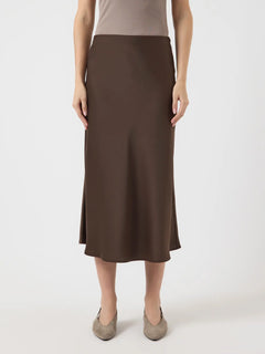 Yaspella Hw Midi Skirt - Chocolate Brown