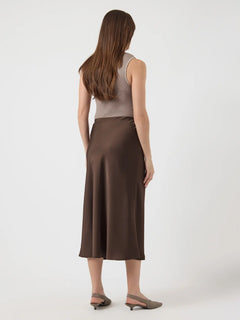 Yaspella Hw Midi Skirt - Chocolate Brown