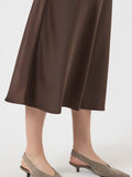 Yaspella Hw Midi Skirt - Chocolate Brown