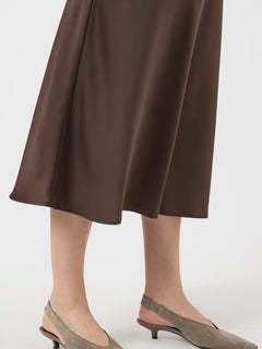 Yaspella Hw Midi Skirt - Chocolate Brown