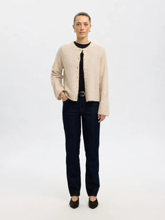 Lulu New Ls Knit Cardigan - Birch Melange