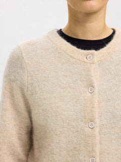 Lulu New Ls Knit Cardigan - Birch Melange