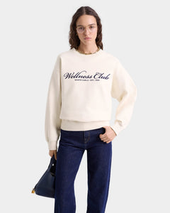 Wellness Club Mc Emboirdered Crewneck - Cream