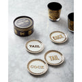 Cock/Tail Coasters - Black/White/Gold