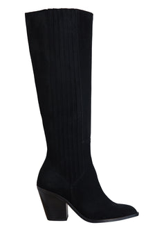 Wilma Knee Boot - Black Suede
