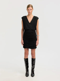 Slim Mira Reversible Sl Short Dress - Black