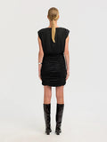 Slim Mira Reversible Sl Short Dress - Black