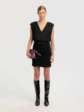 Slim Mira Reversible Sl Short Dress - Black