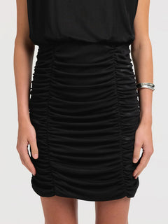 Slim Mira Reversible Sl Short Dress - Black