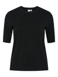 Yaslena Ss Knit Pullover S. - Black