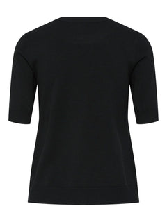 Yaslena Ss Knit Pullover S. - Black