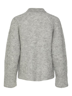 Yasnorla LS Knit Pullover - Light Grey Melange