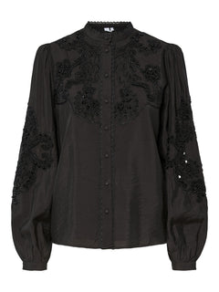 Yasmathilda Ls Beaded Shirt - Show - Black