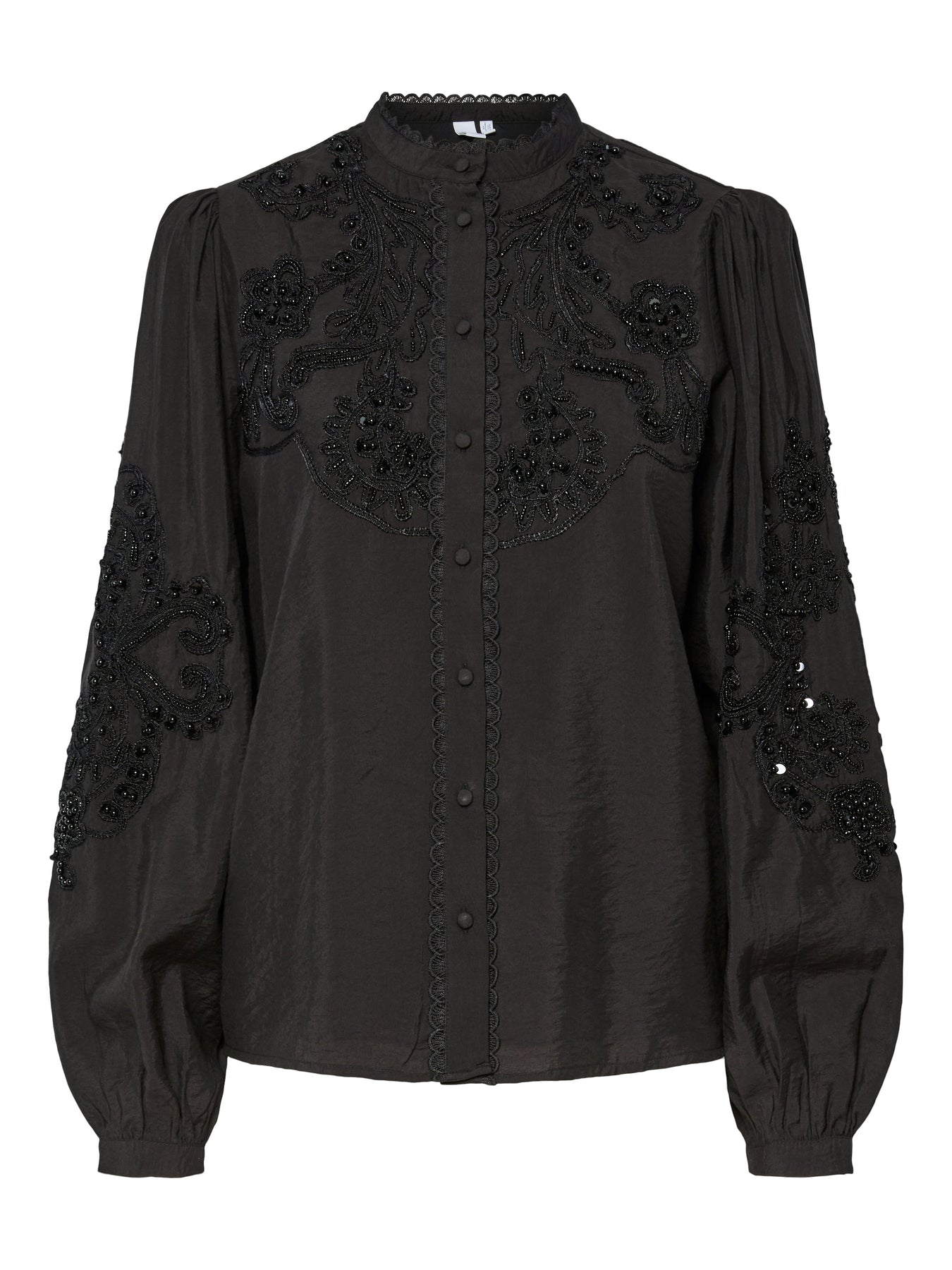 Yasmathilda Ls Beaded Shirt - Show - Black