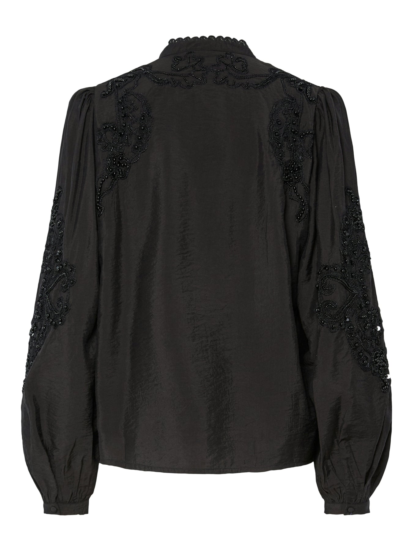 Yasmathilda Ls Beaded Shirt - Show - Black
