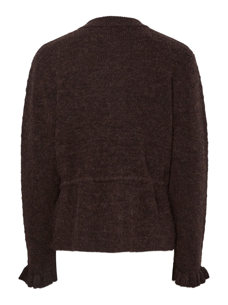Yasthellis Ls Knit Cardigan S. - Hot Fudge