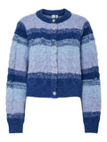 Yasmegano Ls Knit Short Cardigan - Dazzling Blue Vista Blue/Clear Sky