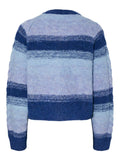 Yasmegano Ls Knit Short Cardigan - Dazzling Blue Vista Blue/Clear Sky