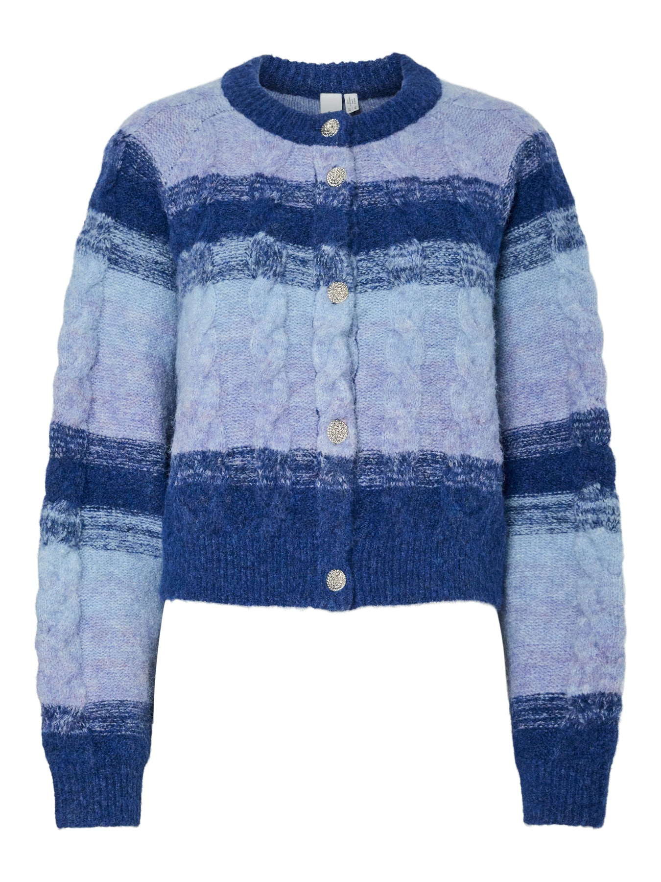 Yasmegano Ls Knit Short Cardigan - Dazzling Blue Vista Blue/Clear Sky