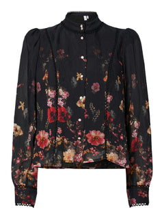 Yasromantica Ls Shirt - Show - Black Romantica Aop