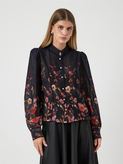 Yasromantica Ls Shirt - Show - Black Romantica Aop