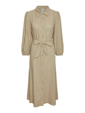Yasflaxy 3/4 Linen Shirt Dress - Birch