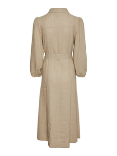Yasflaxy 3/4 Linen Shirt Dress - Birch