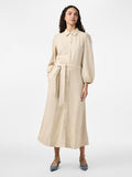 Yasflaxy 3/4 Linen Shirt Dress - Birch