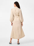 Yasflaxy 3/4 Linen Shirt Dress - Birch