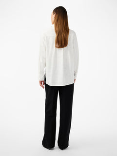 Flaxy Ls Linen Shirt - Star White