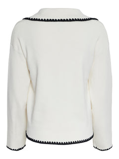 Yasstitch Ls Knit Pullover - Birch/Black
