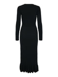 Mikke Ls Midi Knit Dress S - Black