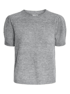 Yasanne SS Knit Pullover - Light Grey Melange