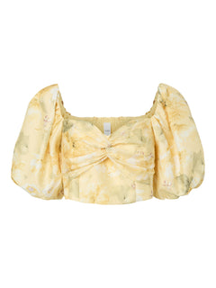 Yaslemon Ss Short Top - Pale Banana Lemon Print