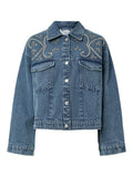 Yasvision Ls Denim Emb Jacket - Light Blue Denim