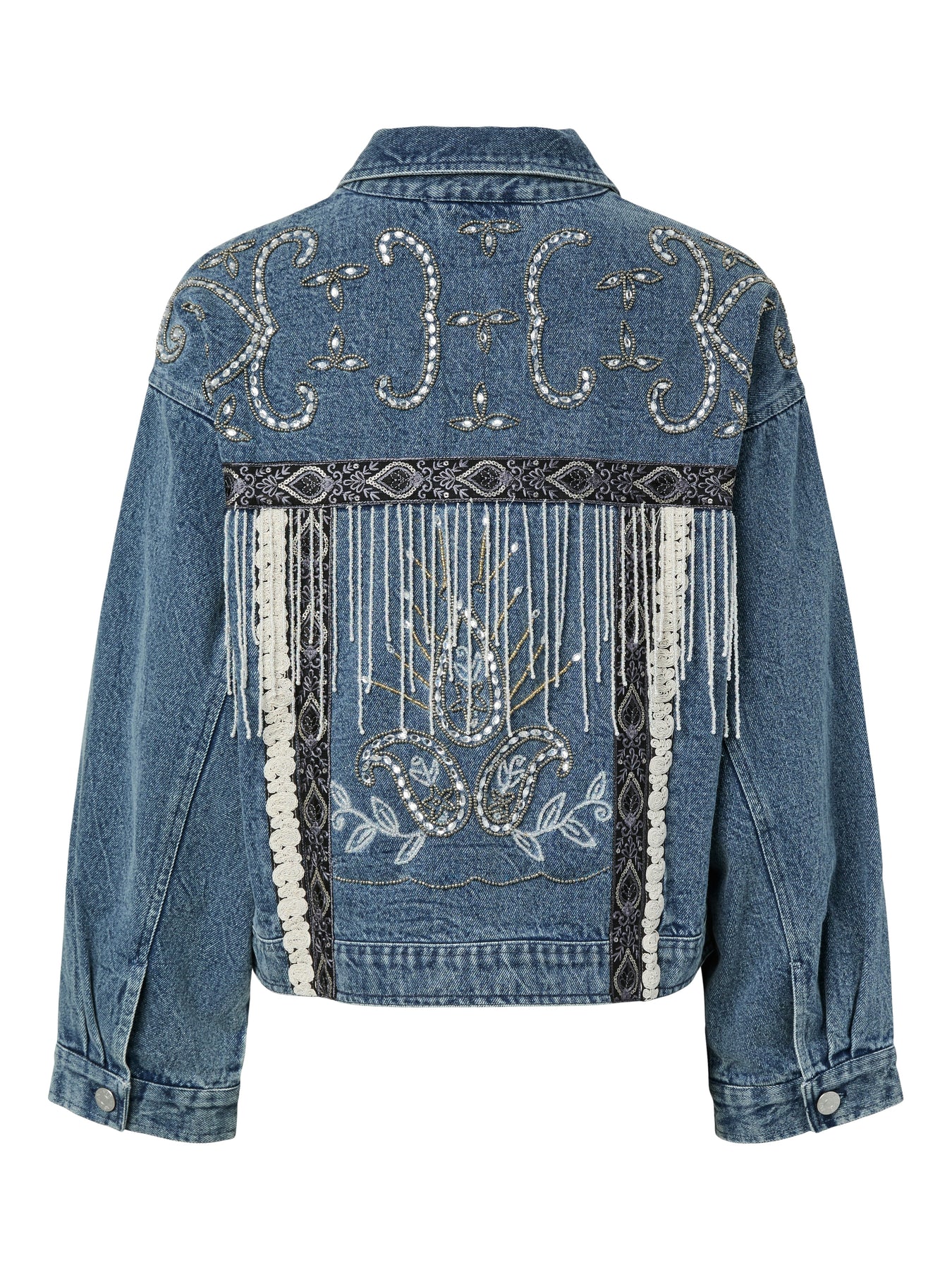 Yasvision Ls Denim Emb Jacket - Light Blue Denim