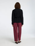 Sia Ras Ls Knit Belt Cardigan - Black
