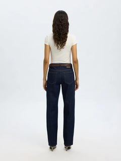 Straight Bea-Kori Mw Jeans - Dark Blue Denim