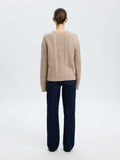 Nelly Ls Knit O-Neck Cardigan - Birch Melange