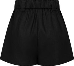 Zoe Linen Shorts - Black
