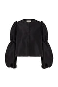 Zoey Double Pouf Sleeve Blouse - Black