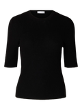 Ingrid 2/4 Knit O-Neck - Black