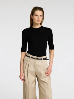 Ingrid 2/4 Knit O-Neck - Black
