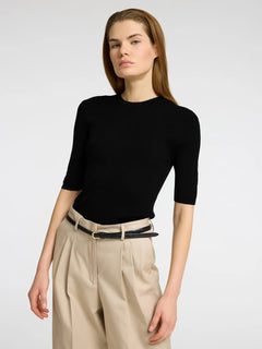 Ingrid 2/4 Knit O-Neck - Black