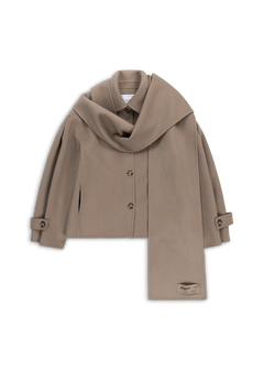 Dew Scarf Detailed Jacket - Stone
